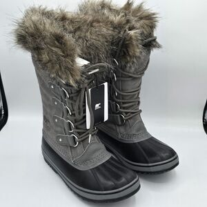 Sorel Joan of Arctic Boots Women’s Waterproof Winter Snow Quarry Black Size 9